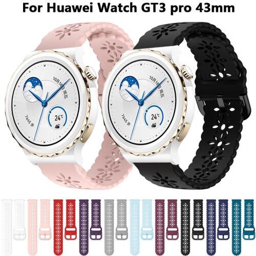 실리콘 밴드 Huawei Watch GT 3 Pro 43mm Smartwatch 20mm 스트랩 팔찌 스포츠 시계 Correa