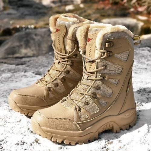 남녀공용스노우 부츠, 밀리터리 사막 전투 따뜻한전술 앵클 방수 밀리터리 작업 신발 36-46
