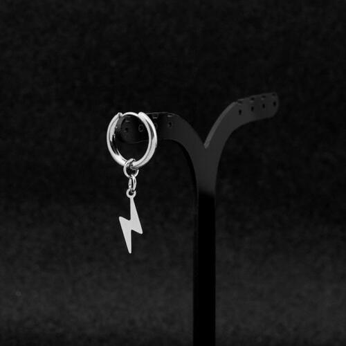 Rinhoo-펑크 스테인레스 스틸 귀걸이, 남녀 고딕 십자가 번개 진주귀 반지 팝 힙합 피어싱 쥬얼리, 1 피스