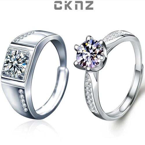 인증 된1.0 Ct 모이사나이트 다이아몬드 스털링 925 은반지, 연인을휴식 생활 약속 컬렉션 CKNZ 럭셔리 쥬얼리