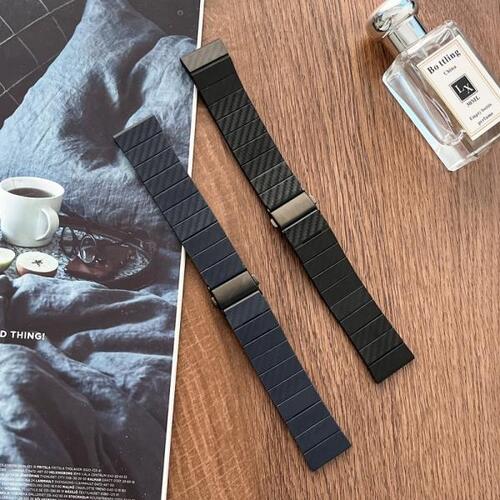 22mm Carbon Fiber Metal Strap for Samsung Galaxy Watch 4 Classic 46mm/42mm Stainless Steel Bracelet