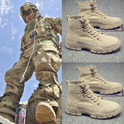 마틴 부츠, 남성 여름 통기성 높은 최고 전투 특수 부대 사막 밀리터리 훈련 가죽 하이킹 신발