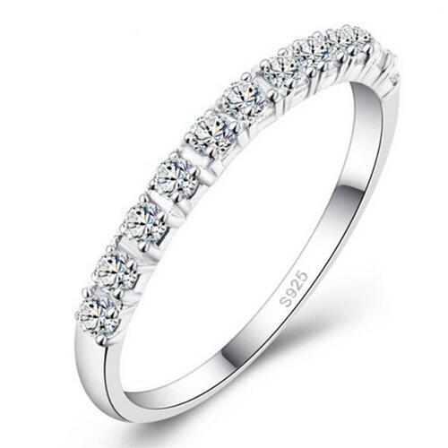 실버 925 쥬얼리 여자 다이아몬드 반지, 라운드 Anillos De Bizuteria Diamante Gemstone 결혼식 웨딩 파인