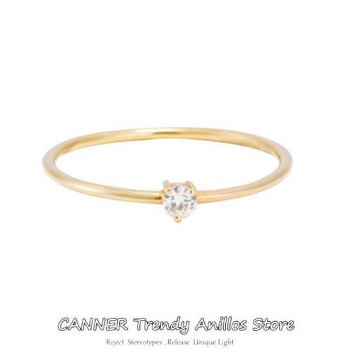 CANNER- 0.1 Ct 모이사나이트 다이아몬드 약혼 반지, 여자을플라타 S925실버 결혼식 웨딩 anillo 밴드 파인 쥬얼리