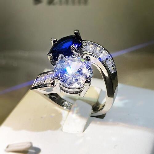 여자 사파이어 전체 다이아몬드 커플 반지 크리스탈 희#39자 약혼 축의금 2022