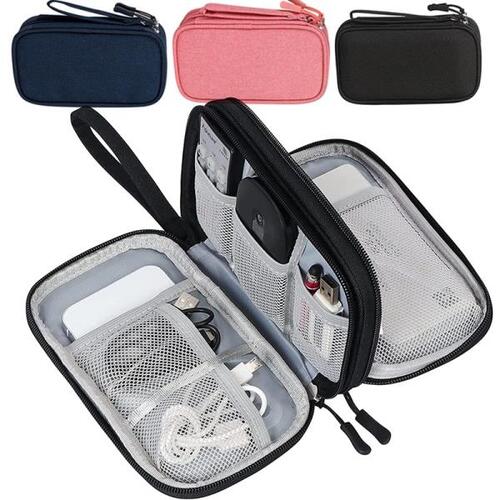 휴대용 방수 이중 레이어 전원 하드 드라이브 케이스, 여행 정리 가방, 케이블 디지털 액세서리 보관