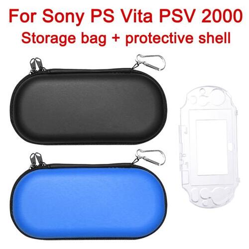 EVA 충격 방지 하드 케이스 가방 파우치 쉘 스킨 세트, PSV Vita 2000 게임 콘솔 보관 여행용 휴대 보호대