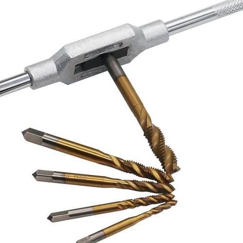 특수 합금 6pc M3-M8mm Tap Wrench Set Threading Manual Tools Titanium Plated Screw High Speed Multi-tool