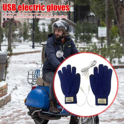 USB 따뜻한 손 가열 장갑 일정한 온도 핸드 워머, 휴대용 방풍 뜨개질 전체 손가락