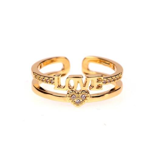 EYIKA- 금도금 약혼 반지, 전체 화이트 큐빅 지르코니아 조절 가능한 반지, 여자 쥬얼리 액세서리 파티 선물