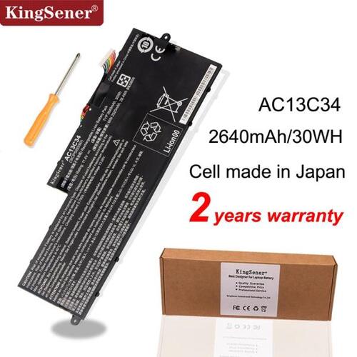 KingSener  AC13C34 노트북 배터리 Acer Aspire V5-122P V5-132 E3-111 E3-112 MS237 KT.00303.005 11.4V 2640mAh