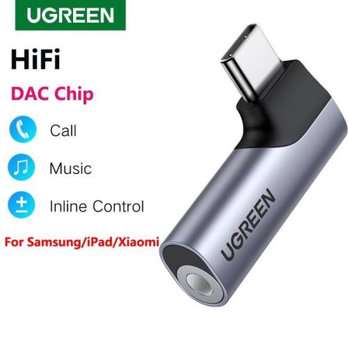 UGREEN-USB C 3.5mm 오디오 헤드폰, 삼성 갤럭시 A52s S22 S21 아이패드 프로 2022 c형 Aux DAC 이어폰 마이크 잭 어댑터 USB