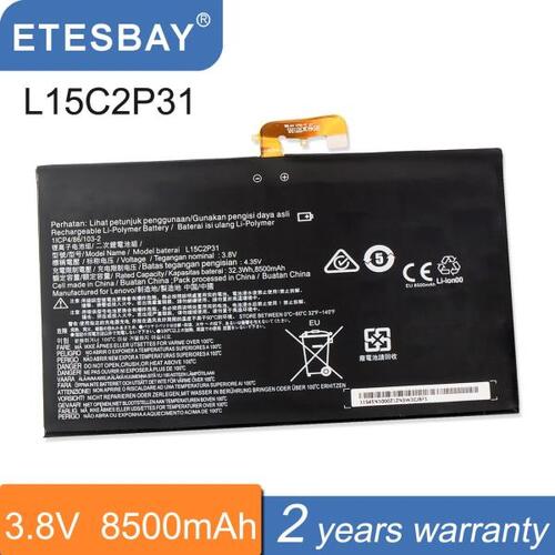 ETESBAY L15C2P31 노트북 배터리 레노버 요가 도서 YB1-X91F X91L X91X YB1-X90F YB1-X90L 시리즈 3.8V 32.3WH 안드로이드 전용