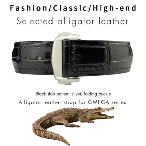 Crocodile Leather Watchband 18mm 19mm 20mm 21mm 22mm Fit for Omega De Ville Seamaster SPEEDMASTER Re