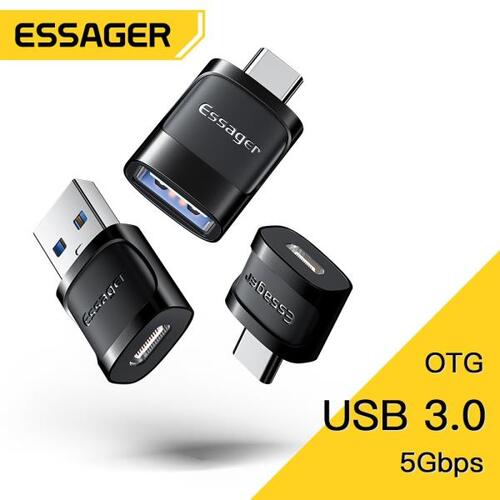 Essager-OTG 타입 C To USB 마이크로 USB To Type C 어댑터 OTG USB To Type C 어댑터, 맥북 샤오미 화웨이 삼성 OTG 커넥터