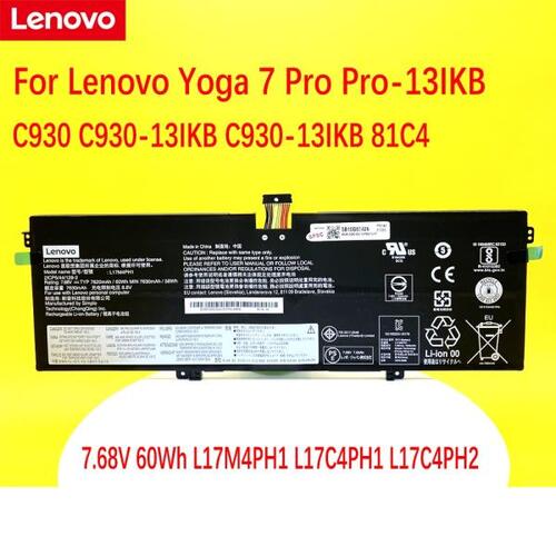 노트북 배터리 L17C4PH1 레노버 요가 7 프로 Pro-13IKB C930 C930-13IKB 81C4 7.68V 60Wh L17M4PH1 L17C4PH2