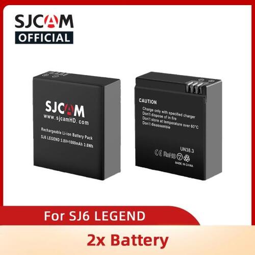 SJCAM 2 SJ6 배터리 3.8V 1000mAh 3.8Wh 충전식 리튬 이온 배터리 SJCAM SJ6 범례 액션캠에 오리지날 SJCAM 배터리