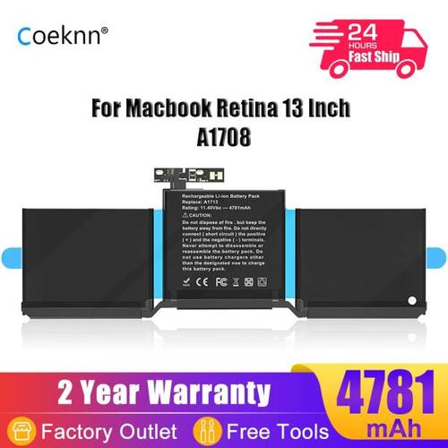 Coenn 11.4V A1713 노트북 배터리 Apple MacBook Pro 13 &amp;quot;A1708 Later 2016 Mid 2017 EMC 2978 3164 020-009