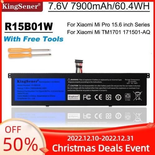 KingSener- 노트북 배터리 R15B01W, 샤오미 프로 15.6 &amp;quot;GTX TM1701 시리즈 노트북 7.6V 7900mAh 60.04WH