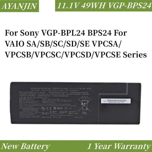 VGP-BPS24 11.1V 49WH 소니 VGP-BPL24 BPS24 VAIO SA/SB/SC/SD/SE VA/VB/VC/VD/VE 시리즈