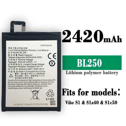 100% Orginal High Quality Replacement Battery For LENOVO Vibe S1 Sla40 Slc50 BL250 2420mAh Mobile Ph