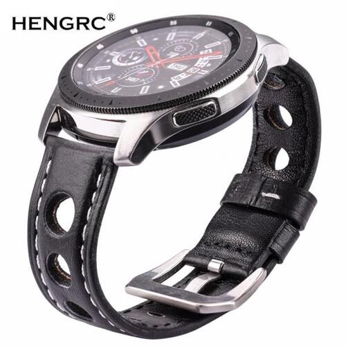 HENGRC-4 색 빈티지 천연가죽 시계 밴드 스트랩, 스테인레스 스틸 버클 20mm 22mm 24mm, 시계 액세서리