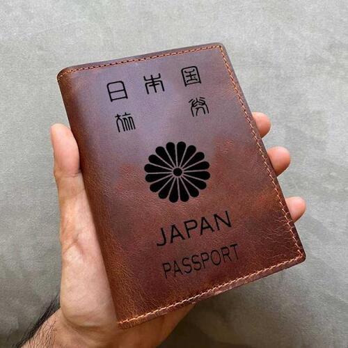 핸드메이드가죽 일본 여권 커버, 남성 천연가죽 일본 여권 커버, 여권 케이스