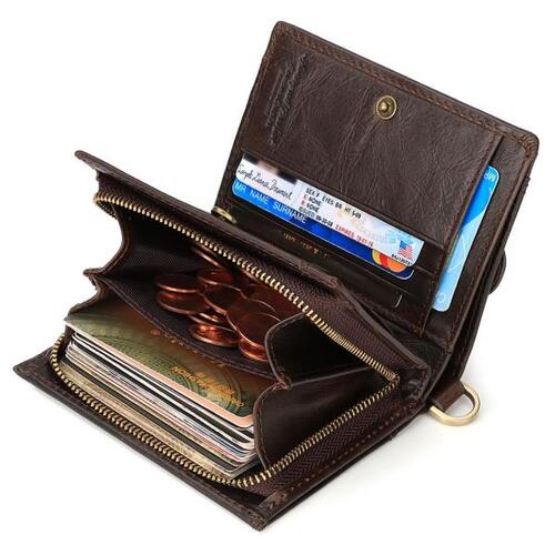 남자 반지갑, 열쇠 고리 포함,소가죽,RFID 차단, 남성 지갑, 카드 홀더, 동전 주머니 지갑