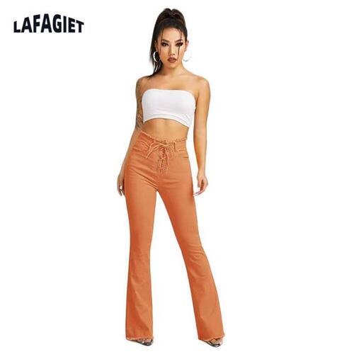 Women Sexy High Waist Flare Leggings Solid Trousers Sexy Bodycon Trousers Fashion Club Pants Casual