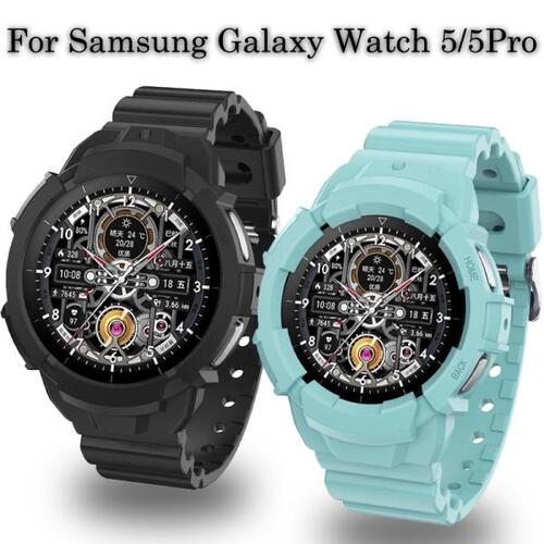 Soft Protective Cover For Samsung Galaxy Watch 5 40mm 44mm Silicone Protector Case Strap For Samsung
