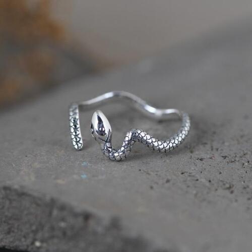 Authentic 925 Sterling Silver Snake Rings For Women Cute Small Adjustable Punk Jewelry anillos mujer