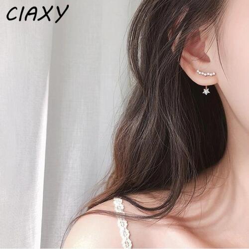 CIAXY-여자 스타 스터드 귀걸이, 여자 기질 미세분화 지르콘 귀걸이피어싱 쥬얼리