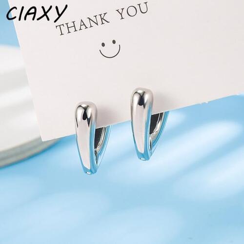 CIAXY-실버 컬러 유럽 하트 귀 버클, 여자 럭셔리 하트 스터드 귀걸이, 맞댄싱형쥬얼리
