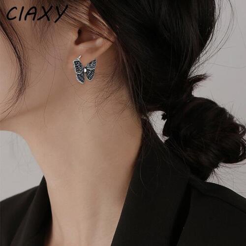 CIAXY-여자을실버 컬러 레트로 나비 귀걸이, 오리지널 디자인귀걸이 트랜드쥬얼리