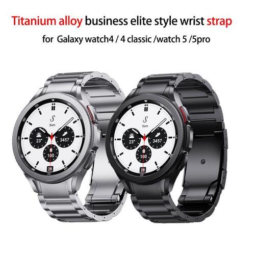 Galaxy watch5 pro용 메탈 스트랩, 간격 없음 워치 4 40 44 45mm itanium 합금 스트랩 갤럭시 워치 4 클래식 42mm 46mm 메탈 밴드