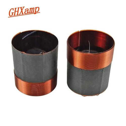 GHXAMP 25.5mm 4ohm 베이스 보이스 코일 우퍼 스피커 수리 부품, 25 코어 고출력 블랙 알루미늄 라운드 구리선 2 개