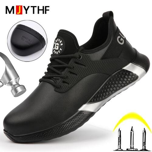 MJYTHF 작업 신발, 방수부츠, 남자 펑크 방지 보호 신발, 작업 스니커즈, 스틸토 신발, 산업용 신발
