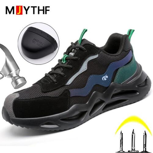 MJYTHF 보호 경량 작업 신발, 펑크 방지신발, 남성 통기성 스포츠 신발,산업 신발