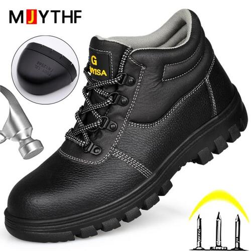MJYTHF S3 남자신발, 스매싱 방지, 피어싱 방지, 미끄럼 방지, 정전기 방지, 방수 작업 부츠, 튼튼한 강철 발가락 신발