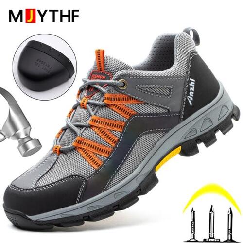 MJYTHF  작업 스포츠 신발, 가벼운 통기성신발, 펑크 방지 튼튼한 신발, 아웃도어 하이킹 신발, 스매싱 방지