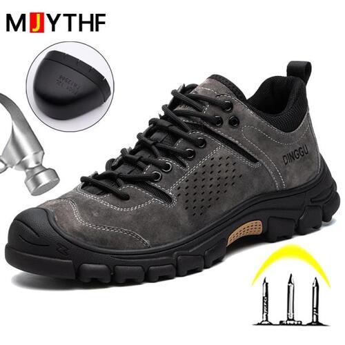 MJYTHF 남성 스틸토 신발, 스니커즈, 튼튼한신발, 펑크 방지 작업 신발, 통기성 있는 산업용 신발, 보호 부츠
