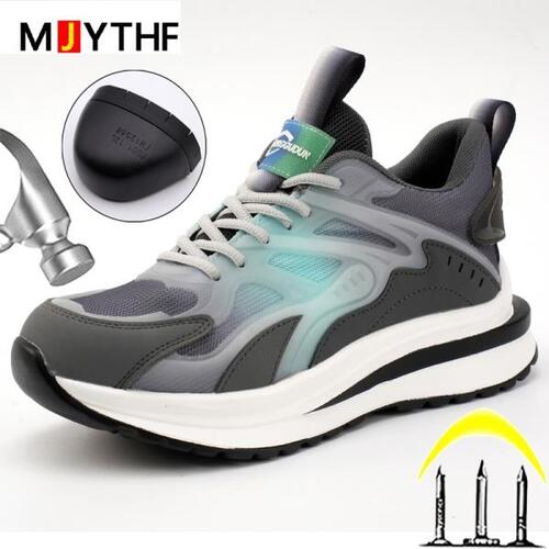 MJYTHF 품질신발, 남성 펑크 방지 작업 부츠,강철 발가락 신발, 남성 플랫폼 스니커즈, 튼튼한 신발