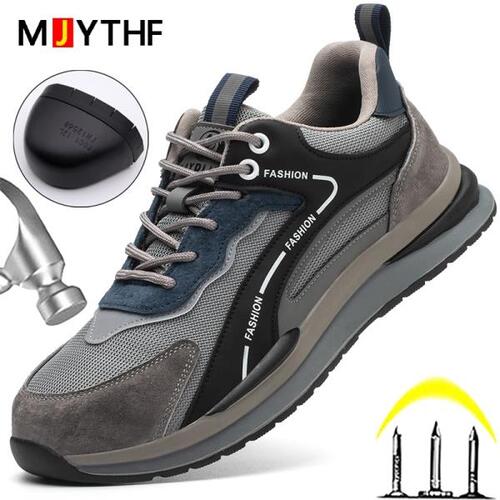 MJYTHF 고품질 스틸 헤드 스포츠 화,스매싱,피어싱 작업 신발, 튼튼한 반사신발