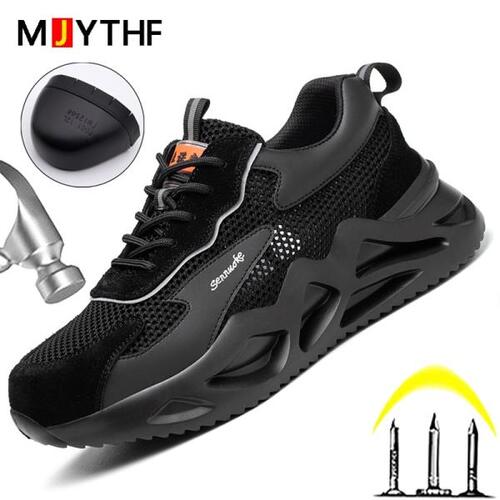 MJYTHF  보호 신발, 통기성, 가벼운 작업 스니커즈,스매시, 펑크 방지신발, 남성 전기 절연 6 KV