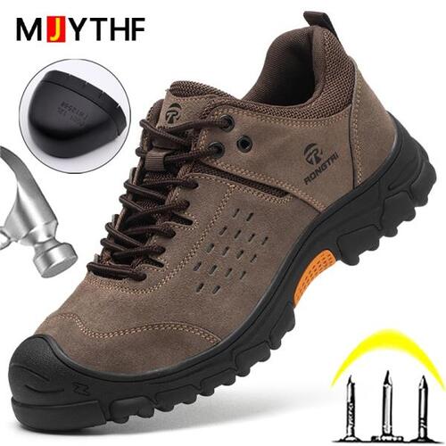 MJYTHF  불가능한 부상 방지 신발, 펑크 방지신발, 남성 작업 스니커즈, 스틸토 보호 신발, 산업 작업 신발