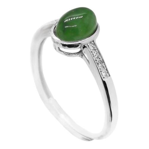 Colife 옥반지 CoLife Jewelry 100% Natural Jade Ring 5mm x 7mm Chinese Jade Silver Ring for Daily Wear 9