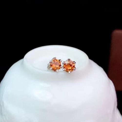 Colife 황수정 귀걸이 CoLife Jewelry Simple Citrine Stud Earrings for Daily Wear 5mm Natural Citrine Silver