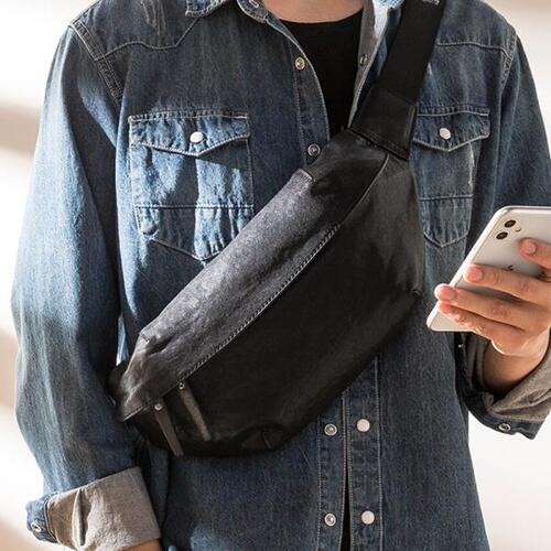 AETOO 가죽 일본 소형 체스트 백 캐주얼 크로스바디 원 숄더 휴대폰첫 번째 레이어