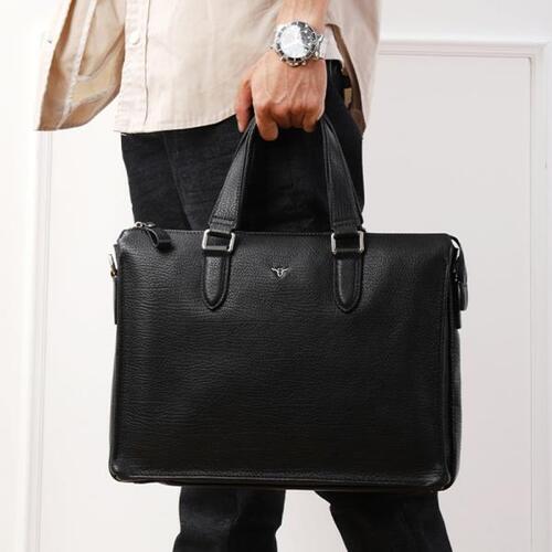 AETOO 남자 핸드백 레저 비즈니스 가죽 컴퓨터 캐리 대용량 크로스 바디 소프트 노트북 가방,