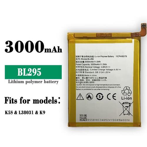 100% Orginal High Quality Replacement Battery For Lenovo K5S L38031 K9 BL295 3000mAh High-capacity M